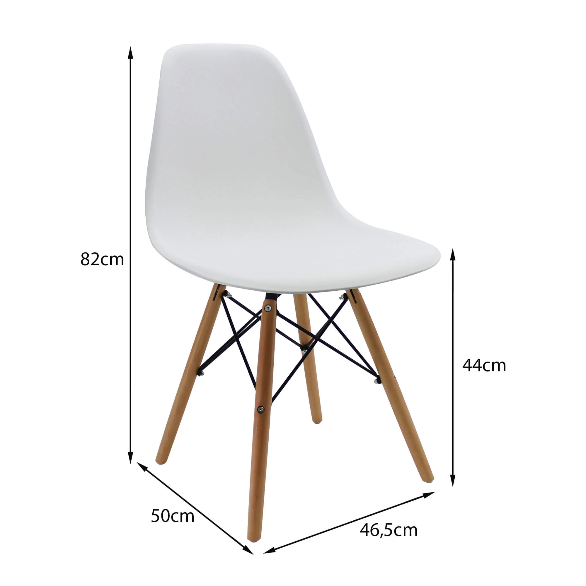 Kit por 6 sillas de comedor DKR tipo Eames color blanco - Image 6