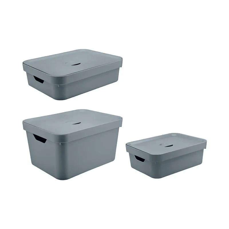 Kit x 3 cajas organizadora color plomo - Image 3