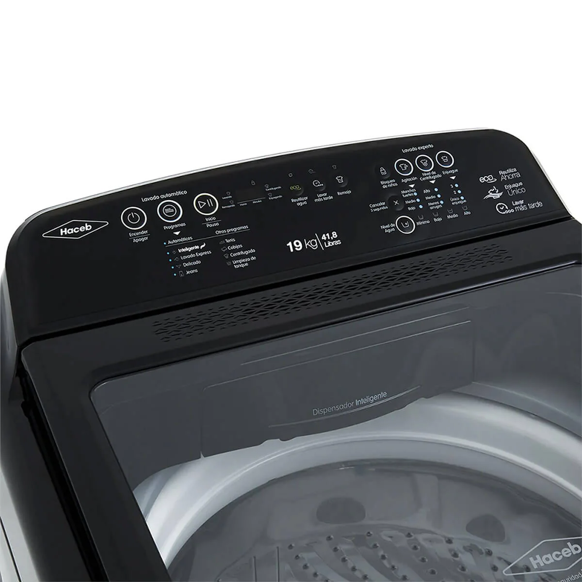 Lavadora digital negra lvy capacidad de carga 19 kg marca Haceb - Image 3