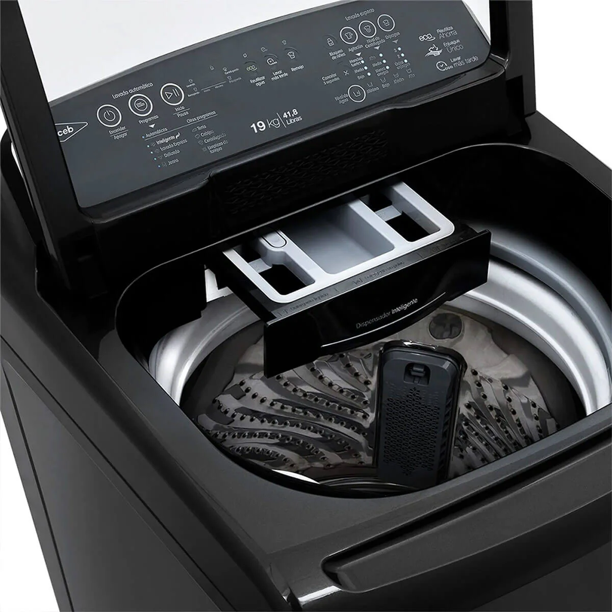 Lavadora digital negra lvy capacidad de carga 19 kg marca Haceb - Image 4