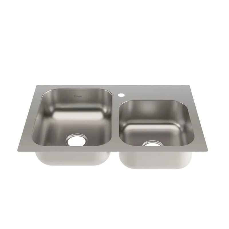 Lavaplatos doble de submontar o empotrar en acero inoxidable 84×56 cm marca Socoda - Image 2