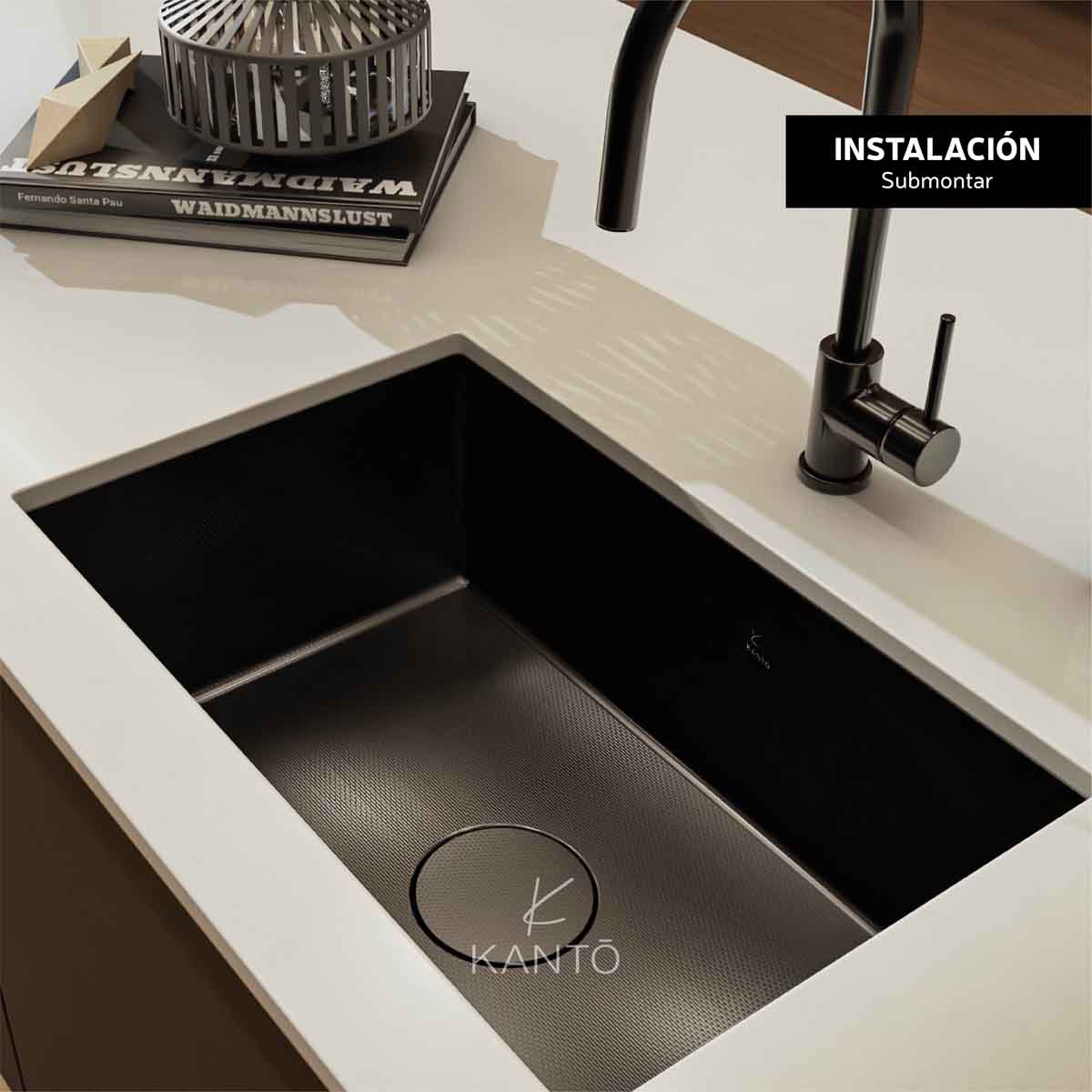 Lavaplatos Enzo de 70*45*22 cm en acero 304 color nano black marca Kanto - Image 2