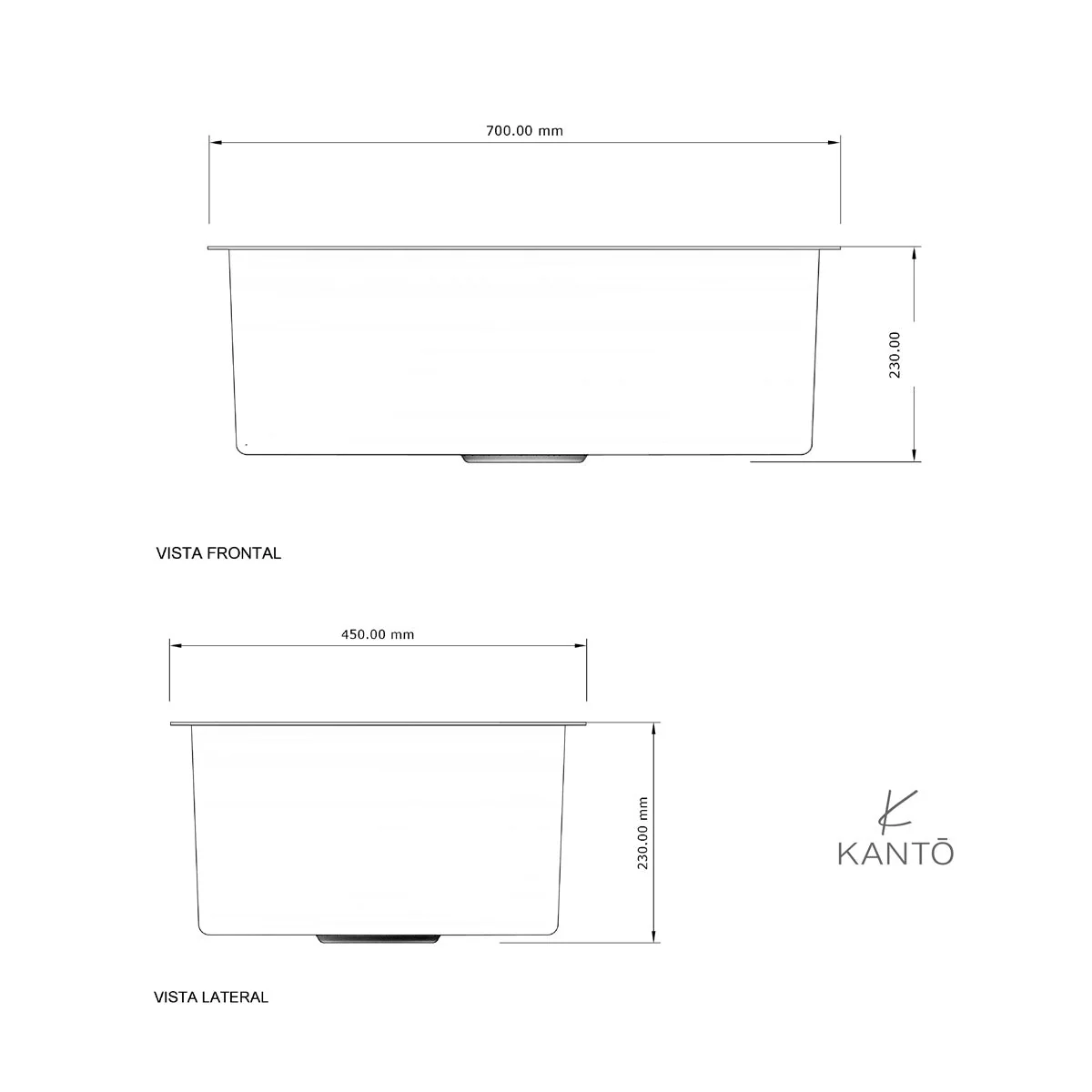 Lavaplatos Enzo de 70*45*22 cm en acero 304 color nano black marca Kanto - Image 7