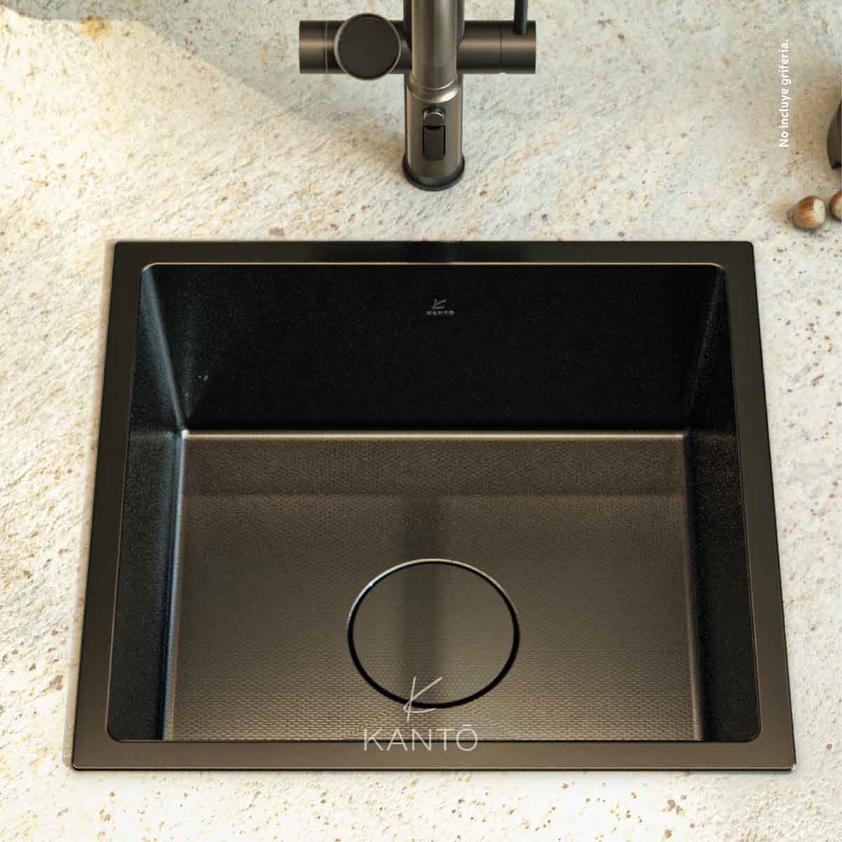 Lavaplatos Nobu 50*40*22 cm Nano Black en acero 304 marca Kanto - Image 2
