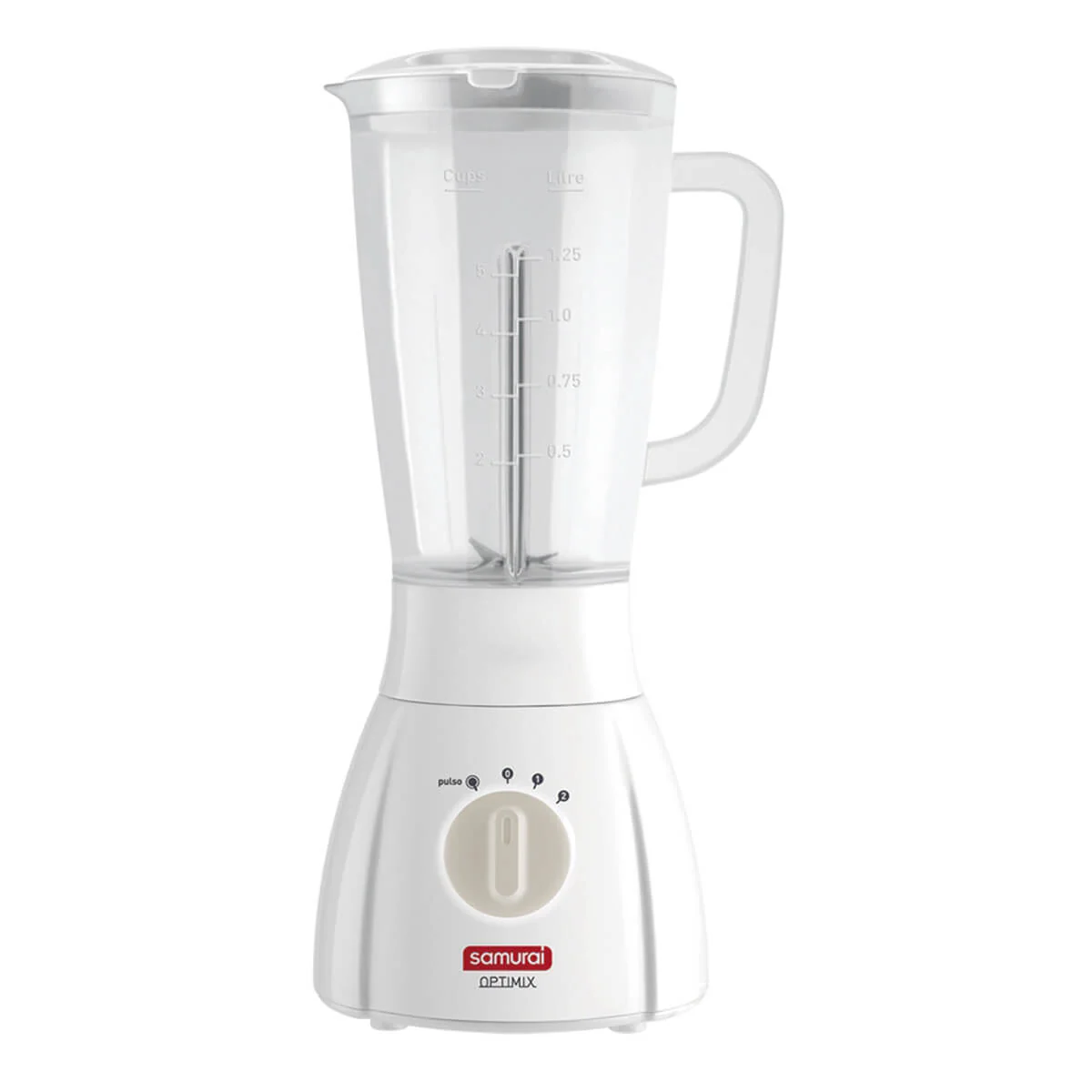 Licuadora optimix 2 velocidades blanca marca samurai