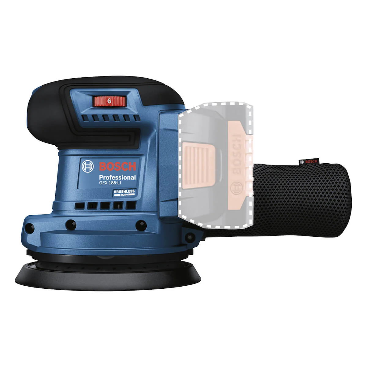 Lijadora roto orbital inalámbrica 18V GEX 185-LI Sin Bateria/Sin Cargador Brushless Bosch - Image 3