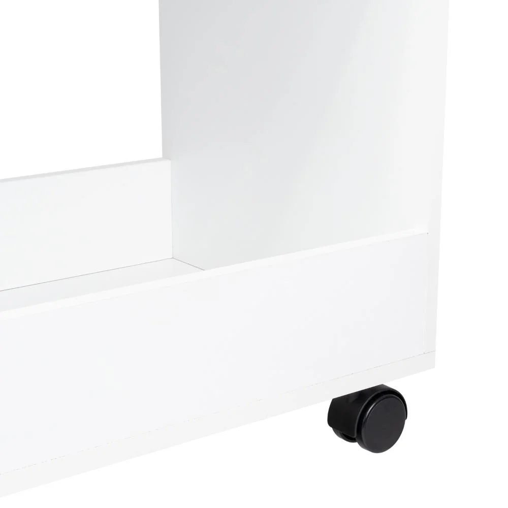 Mesa Auxiliar de Cocina Coralyn, Blanco y Café Claro, con tres entrepaños y rodachines - Image 13