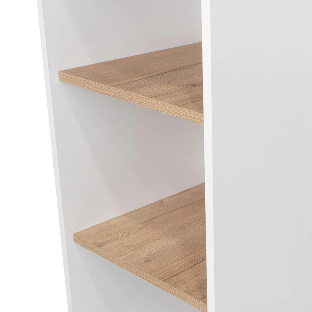 Mesa Auxiliar de Cocina Coralyn, Blanco y Café Claro, con tres entrepaños y rodachines - Image 17