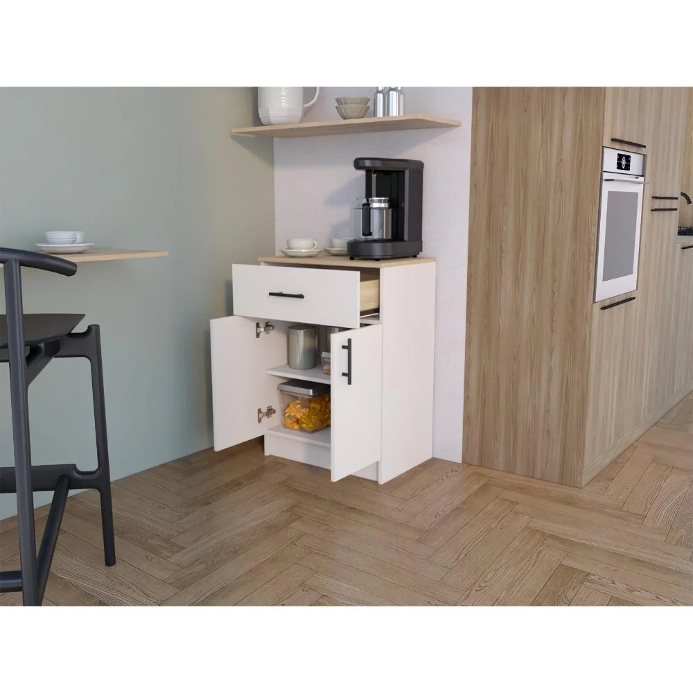 Mesa Auxiliar de Cocina Mayorca, Capri y Fresno Europeo, con espacio para guardar insumos ZF - Image 2