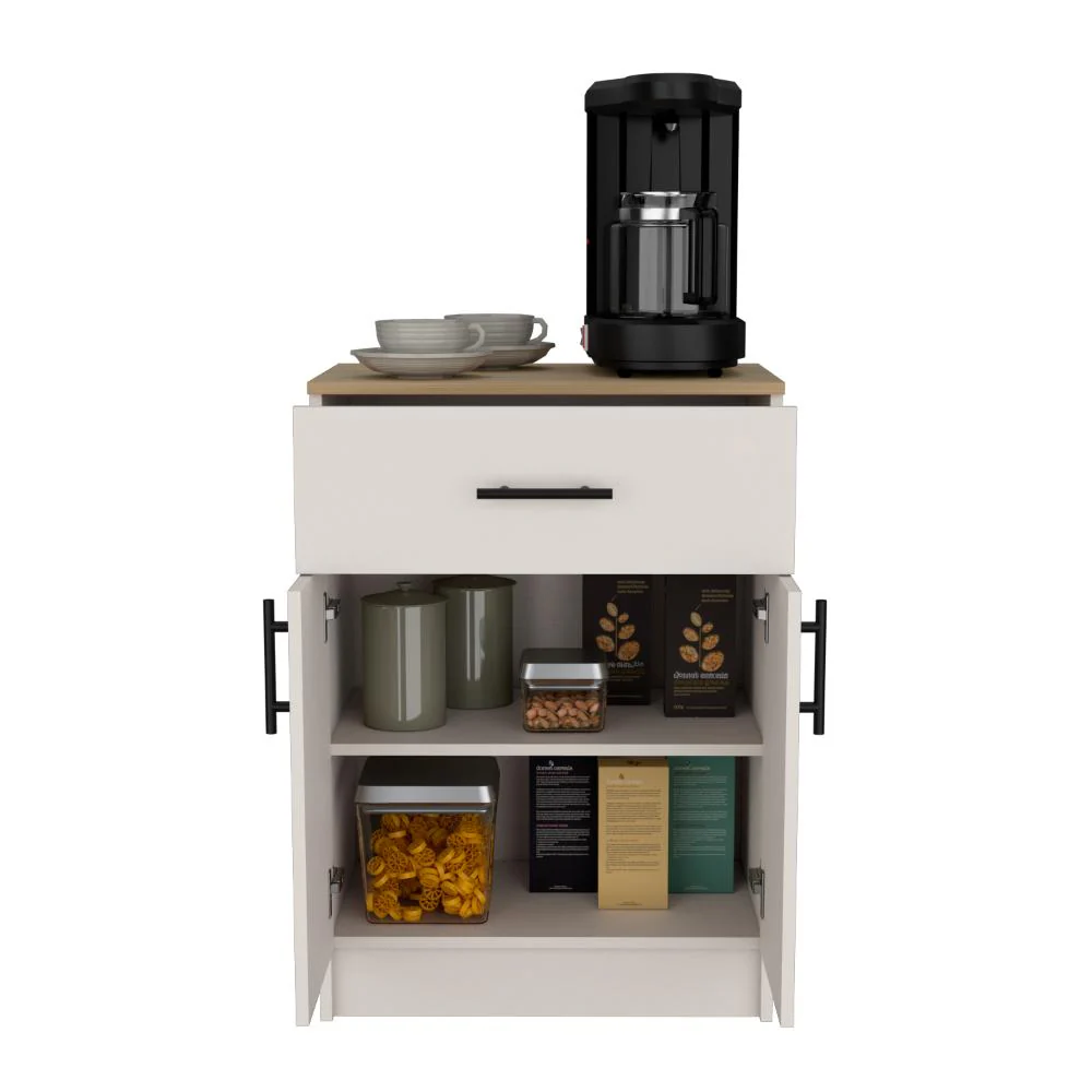 Mesa Auxiliar de Cocina Mayorca, Capri y Fresno Europeo, con espacio para guardar insumos ZF - Image 4