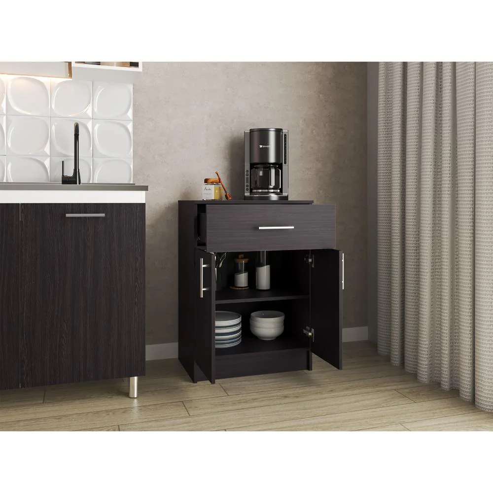 Mesa Auxiliar de Cocina Mayorca, Wengue, con espacio para guardar insumos ZF - Image 2