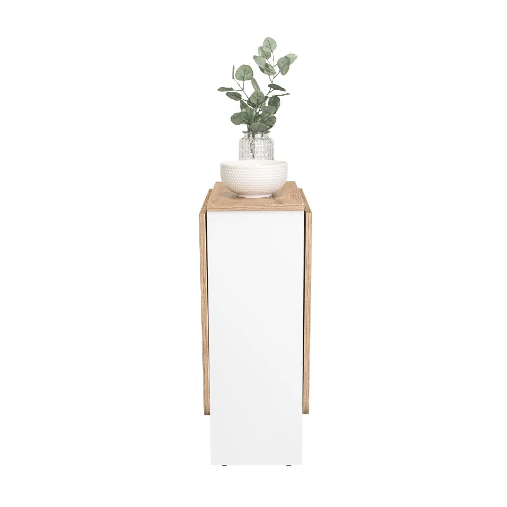 Mesa Auxiliar de Cocina Plegable Merida, Blanco y Fresno Europeo, con Amplia Superficie - Image 4