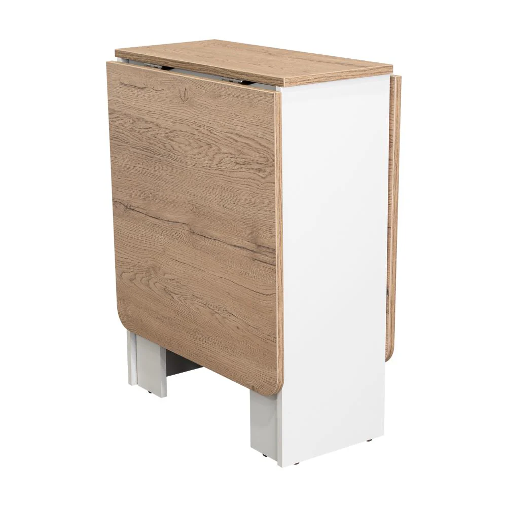 Mesa Auxiliar de Cocina Plegable Merida, Blanco y Fresno Europeo, con Amplia Superficie - Image 7