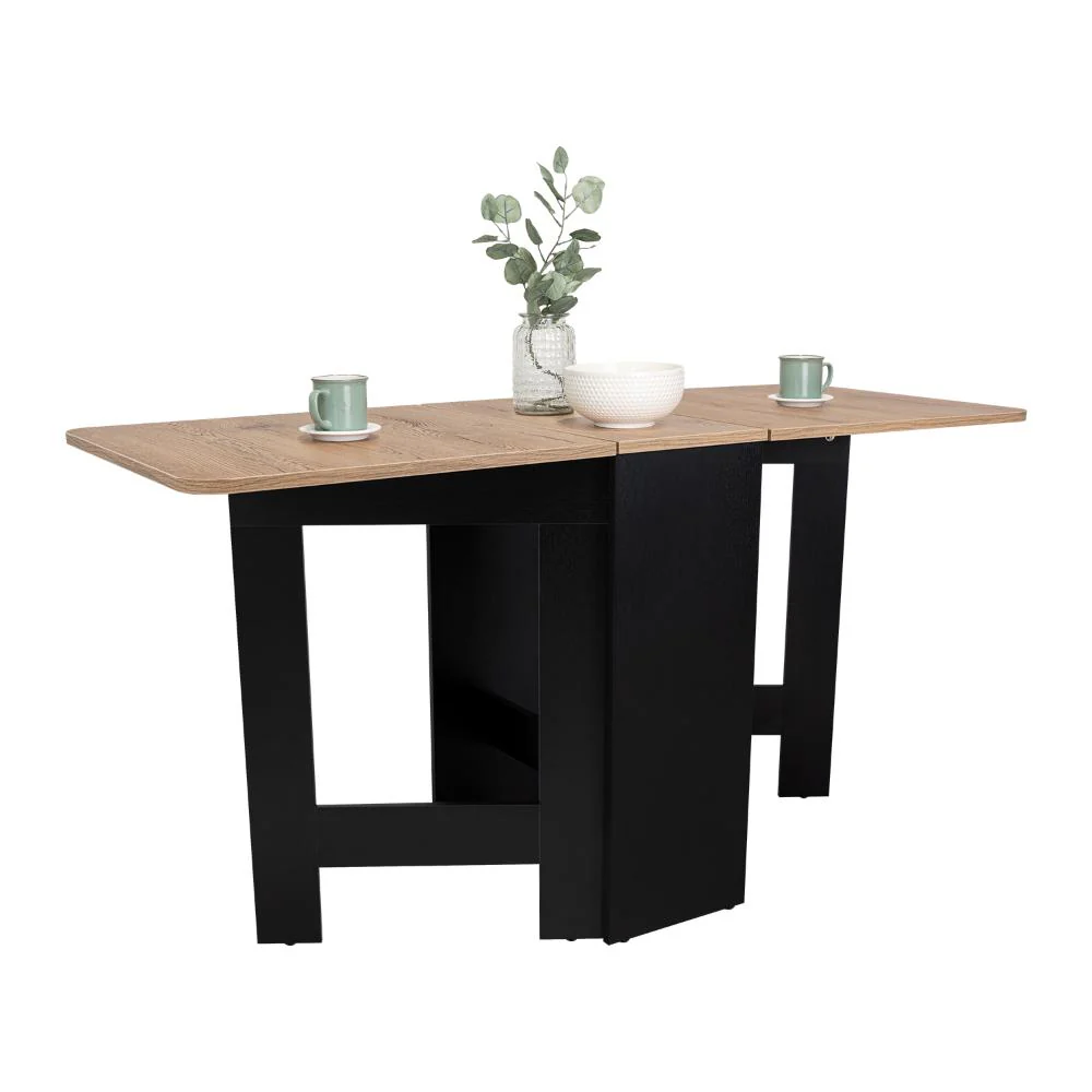Mesa Auxiliar de Cocina Plegable Merida, Wengue y Fresno Europeo, con Amplia Superficie - Image 5