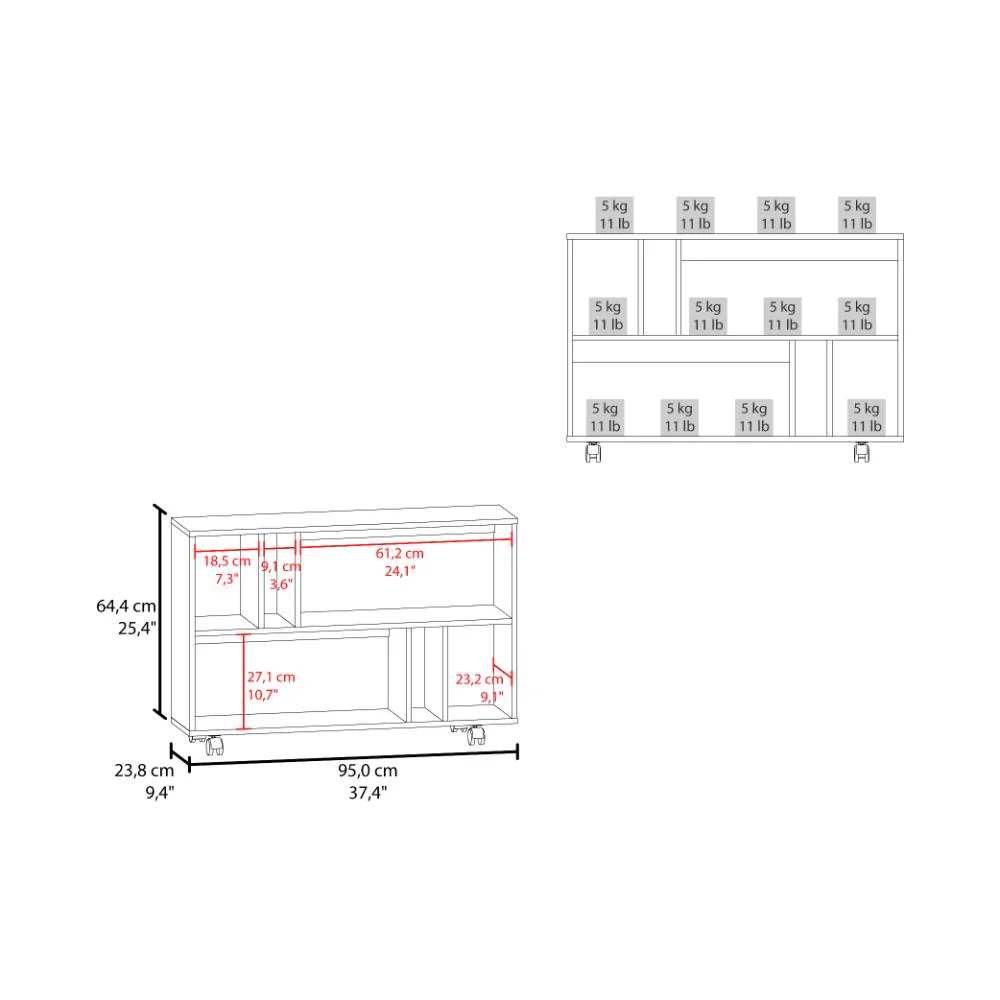 Mesa Auxiliar Jorge, Blanco, con espacio para guardar objetos como libros y decoracion ZF - Image 6