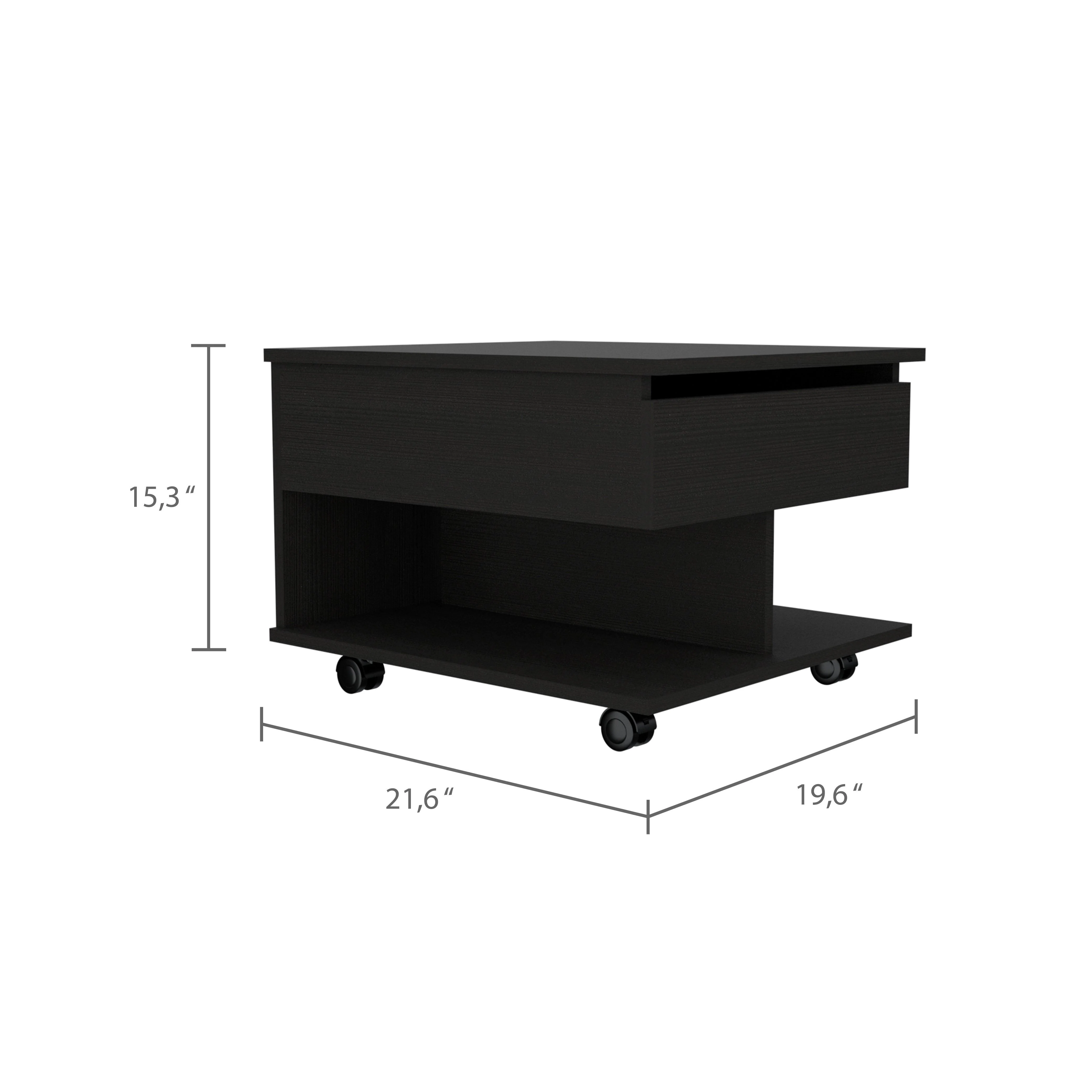 Mesa Auxiliar Salento, Wengue, Extensible con Gran Capacidad de Almacenamiento ZF - Image 11