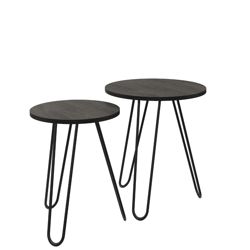 Mesa Auxiliar Zumba, Chocolate y Wengue, con Patas Metálicas Ideal Para Ubicar Objetos Decorativos - Image 4