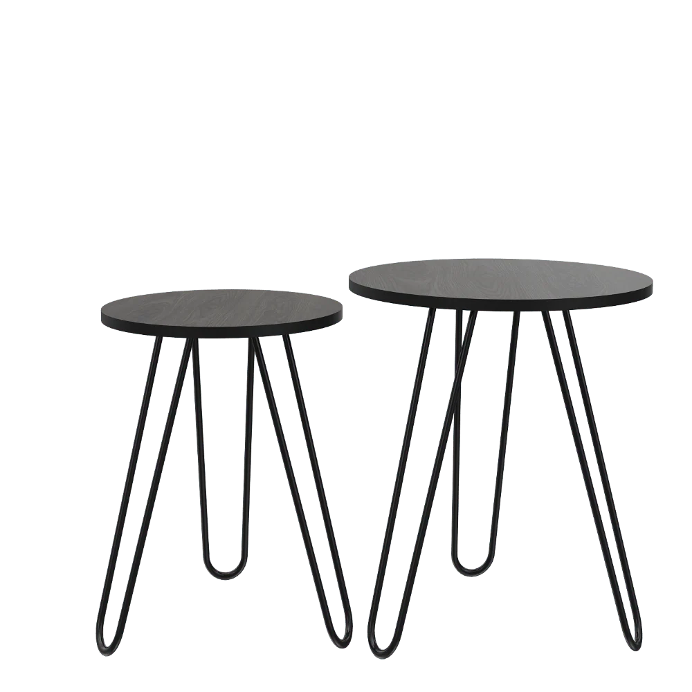 Mesa Auxiliar Zumba, Chocolate y Wengue, con Patas Metálicas Ideal Para Ubicar Objetos Decorativos - Image 5