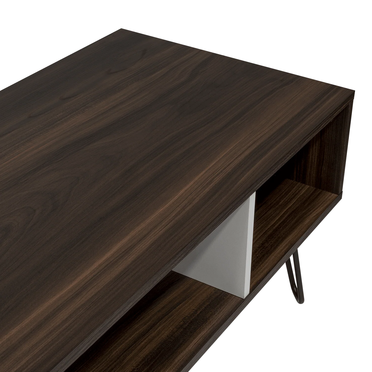 Mesa de Centro Lara, Caoba y Blanco, con Amplio Espacio y Patas de Acero - Image 8