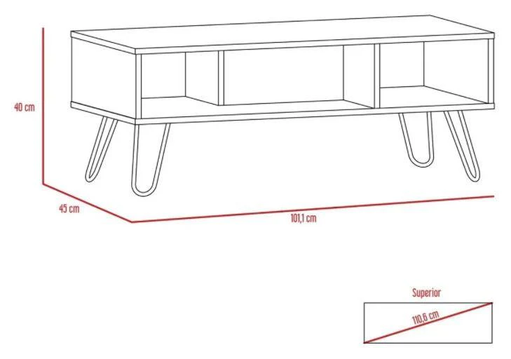 Mesa de Centro Lara, Wengue y Caoba,  con Amplio Espacio y Patas de Acero - Image 6