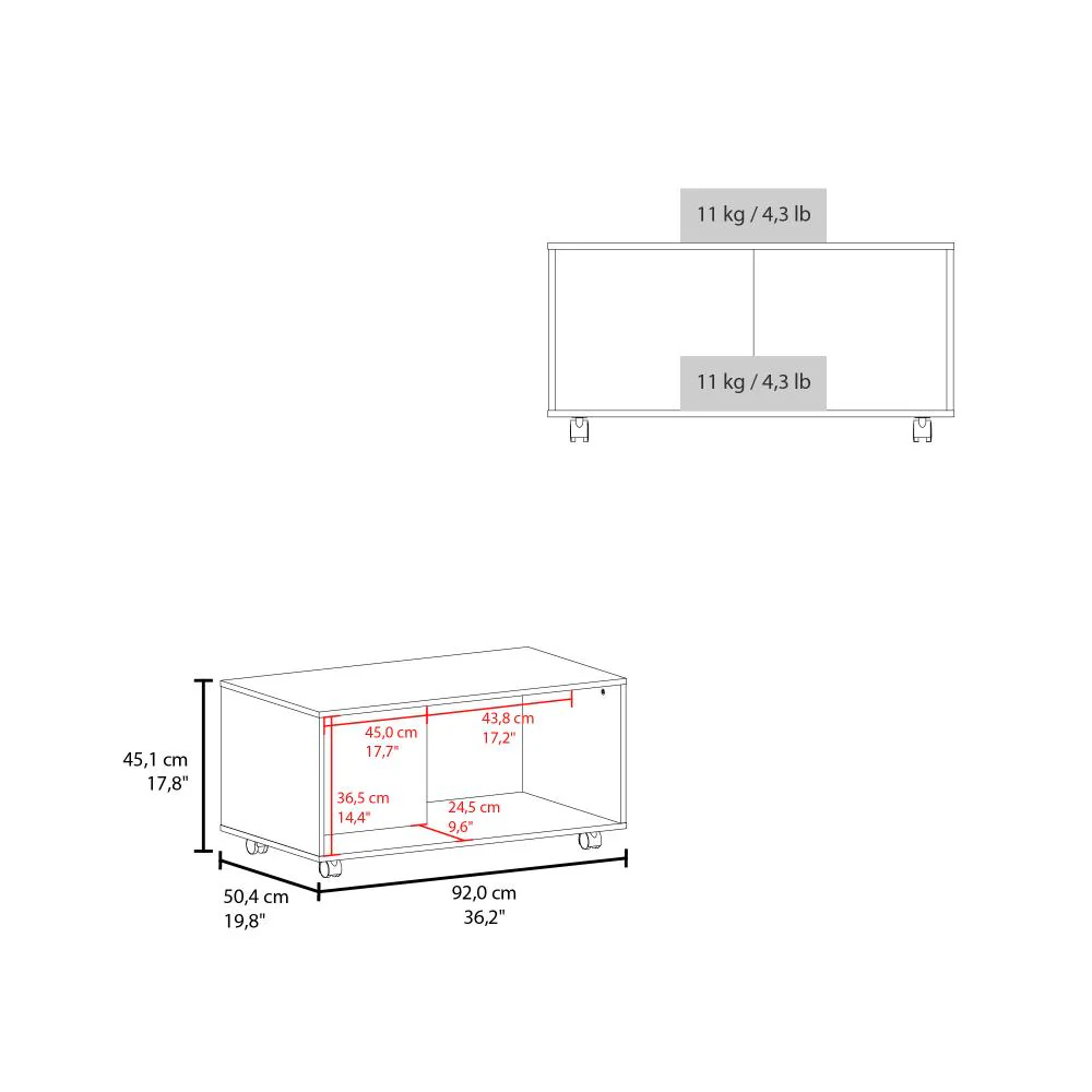 Mesa de Centro Patrick, Wengue, con espacio para colocar objetos decorativos ZF - Image 7