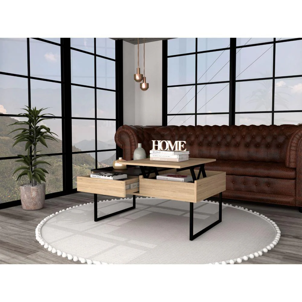 Mesa de Centro Salento, Beige con Gran Capacidad de Almacenamiento - Image 9