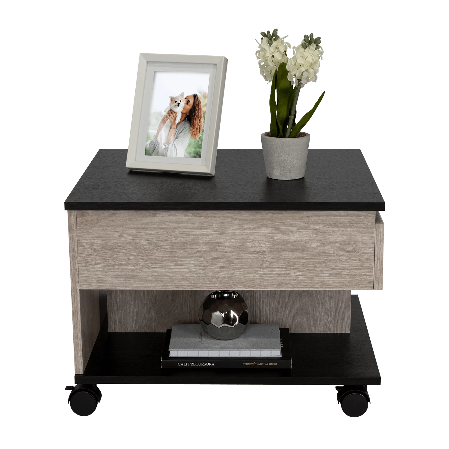 Mesa de Centro Salento, Humo y Wengue, con Un Cajón Interno Multiusos - Image 19