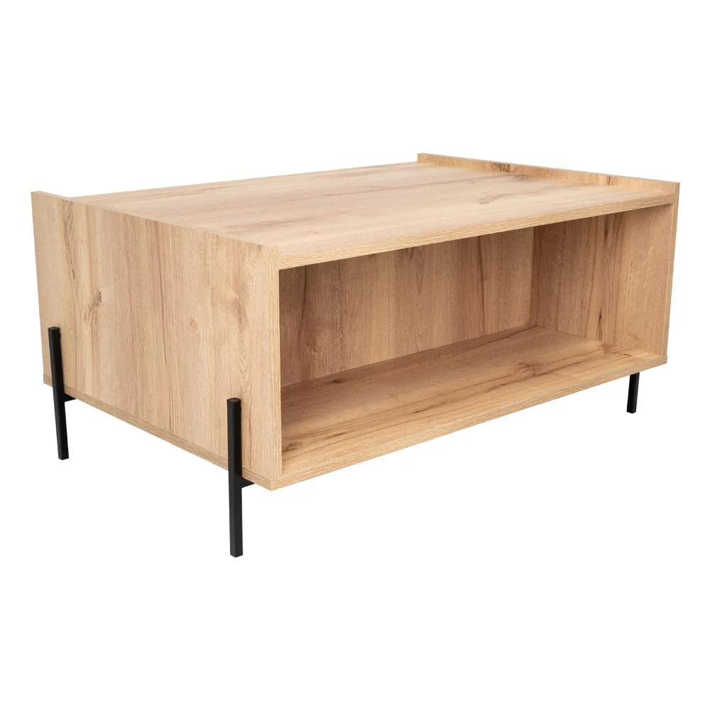 Mesa de Centro Sharon, Café Claro, con Un Cajon y Amplio Espacio - Image 11