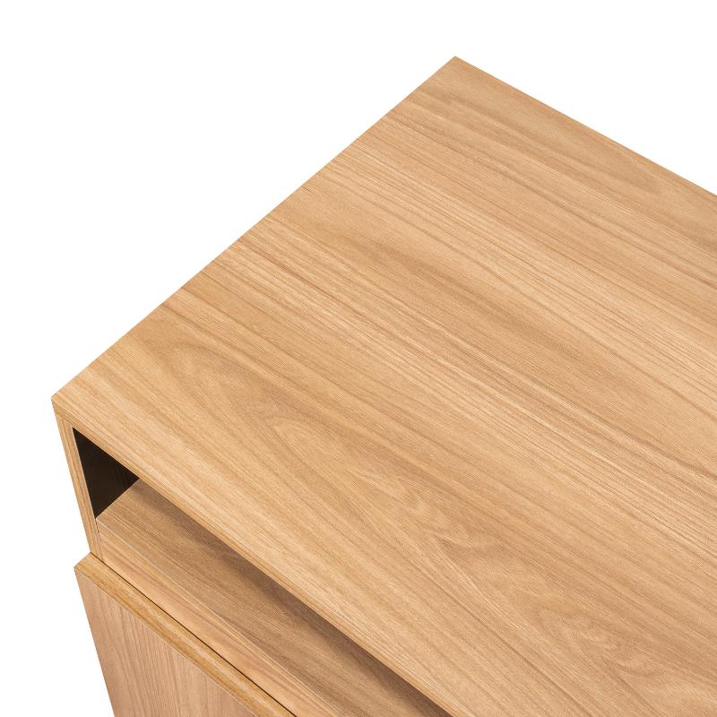 Mesa de Noche Barin, Fresno Europeo y Wengue, con una puerta abatible - Image 14