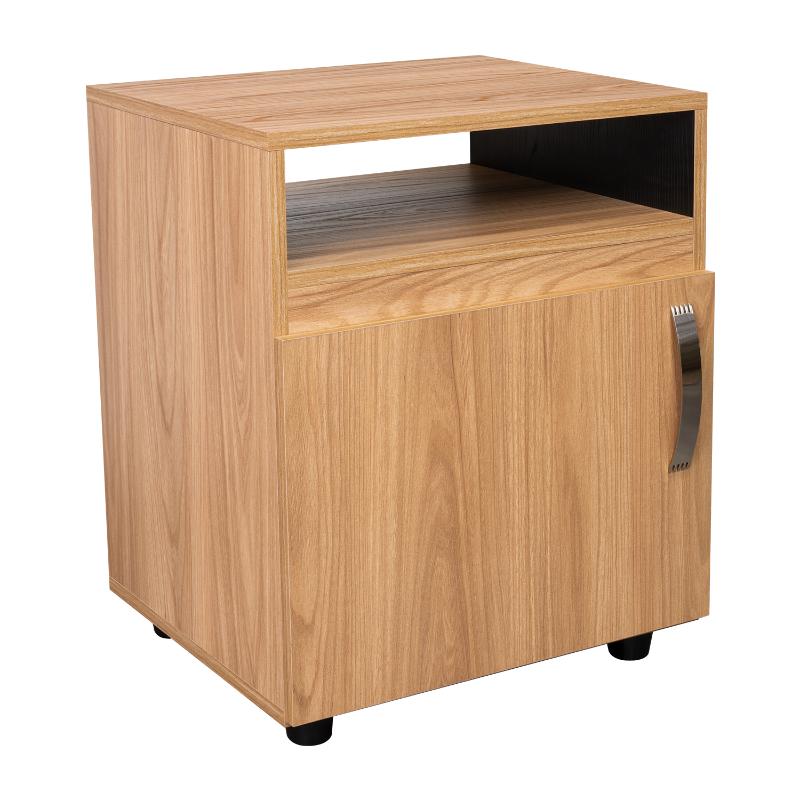 Mesa de Noche Barin, Fresno Europeo y Wengue, con una puerta abatible - Image 7