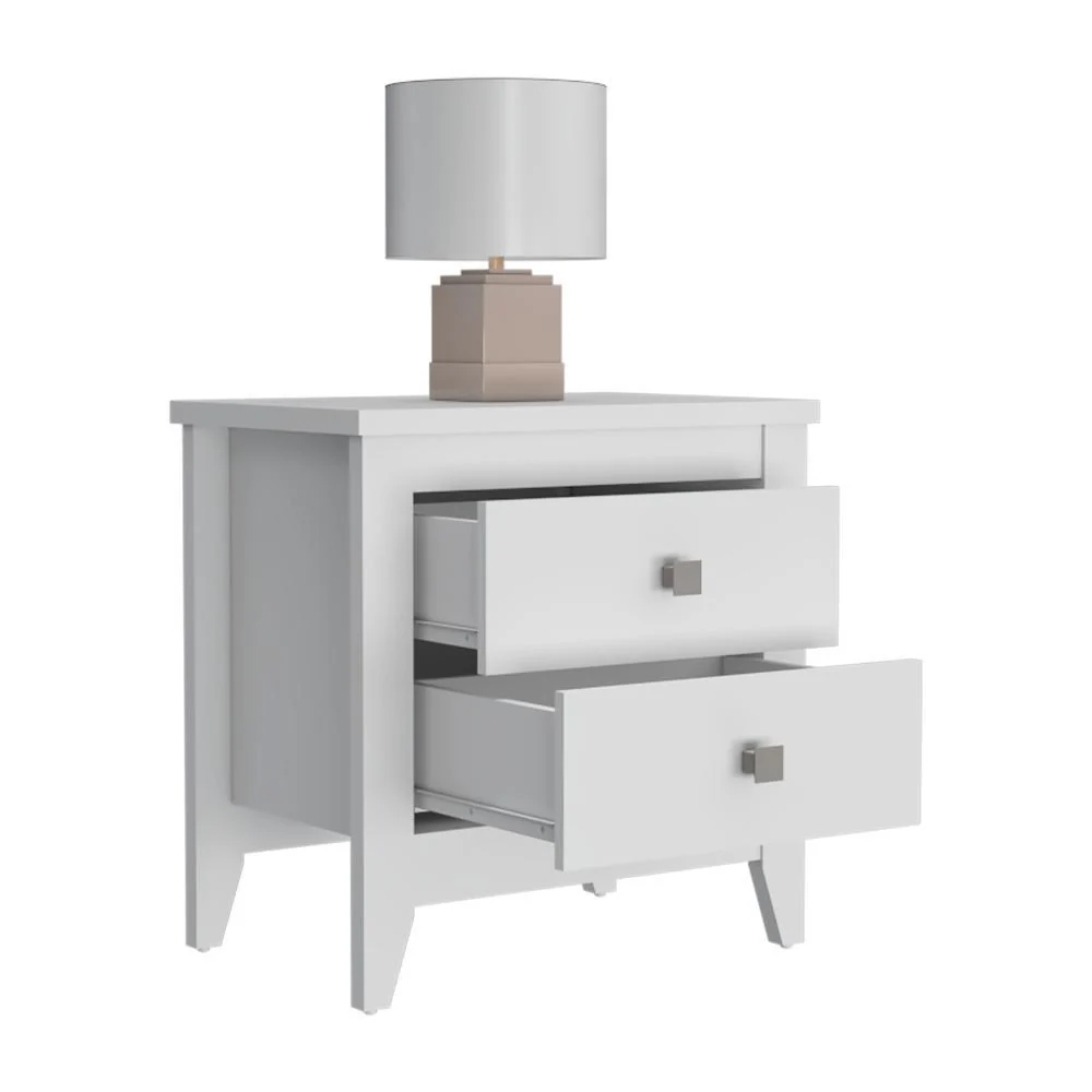 Mesa de Noche Dalot, Blanco, con Cajones y Diseño Moderno ZF - Image 2
