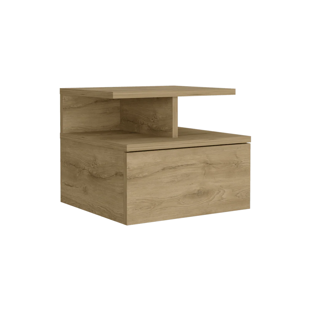Mesa de Noche Flotante Nube, Macadamia, con un Cajón y División de dos Entrepaños - Image 5