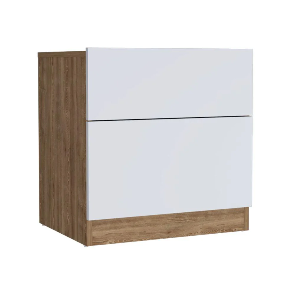 Mesa de Noche Nebrask, Fresno Europeo y Blanco, con Un Cajón Organizador X2 - Image 6