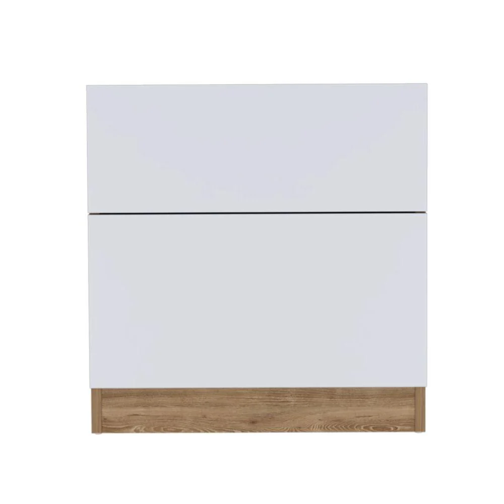 Mesa de Noche Nebrask, Fresno Europeo y Blanco, con Un Cajón Organizador X2 - Image 7