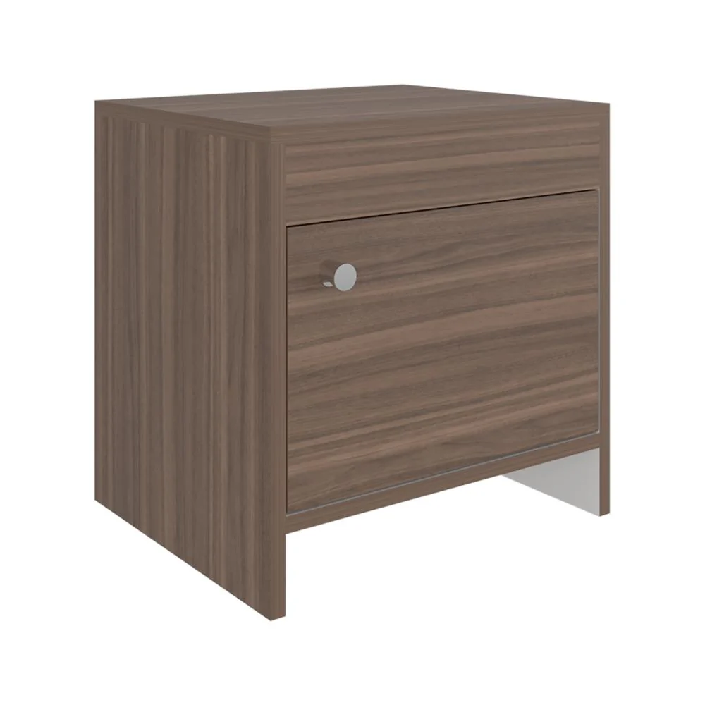 Mesa de Noche Tutto, Avellana y Blanco, con Un Cajón Amplio Ideal Para Espacios Pequeños X2 - Image 7
