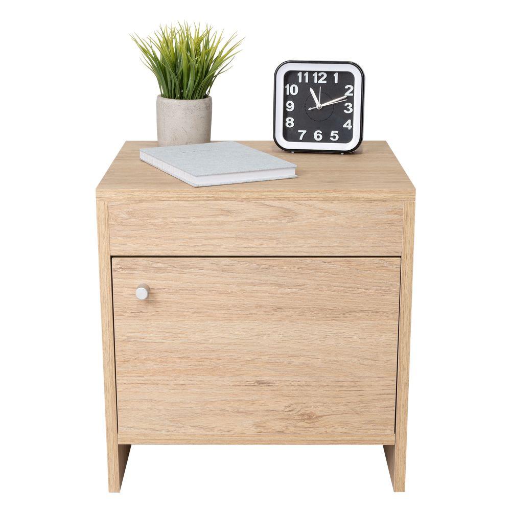 Mesa de Noche Tutto, Beige, con Cajón Para Guardar Objetos Ideal Para Espacios Reducidos - Image 5