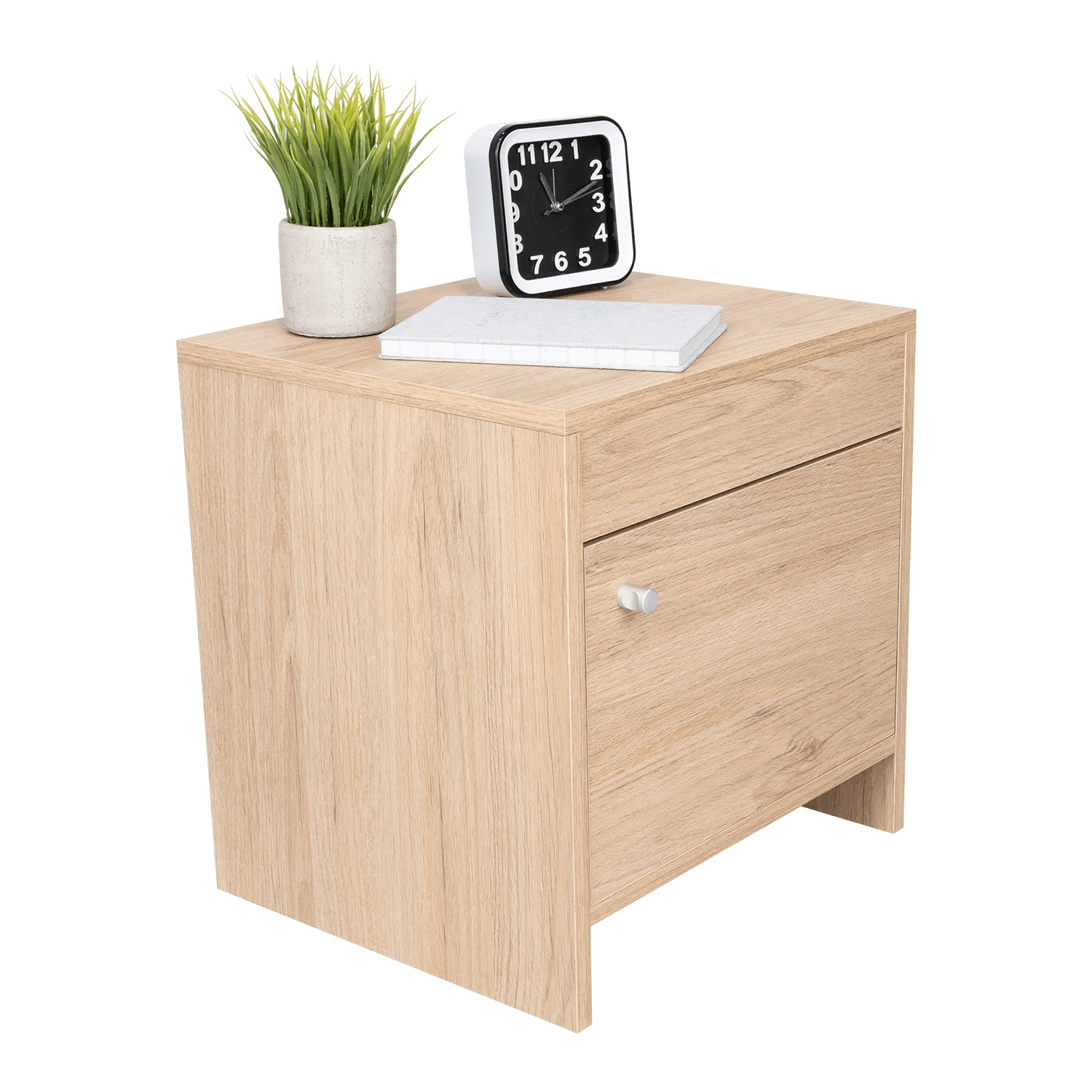 Mesa de Noche Tutto, Beige, con Cajón Para Guardar Objetos Ideal Para Espacios Reducidos X2 - Image 2