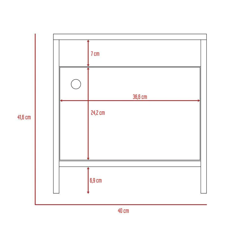 Mesa de Noche Tutto, Beige, con Cajón Para Guardar Objetos Ideal Para Espacios Reducidos X2 - Image 7
