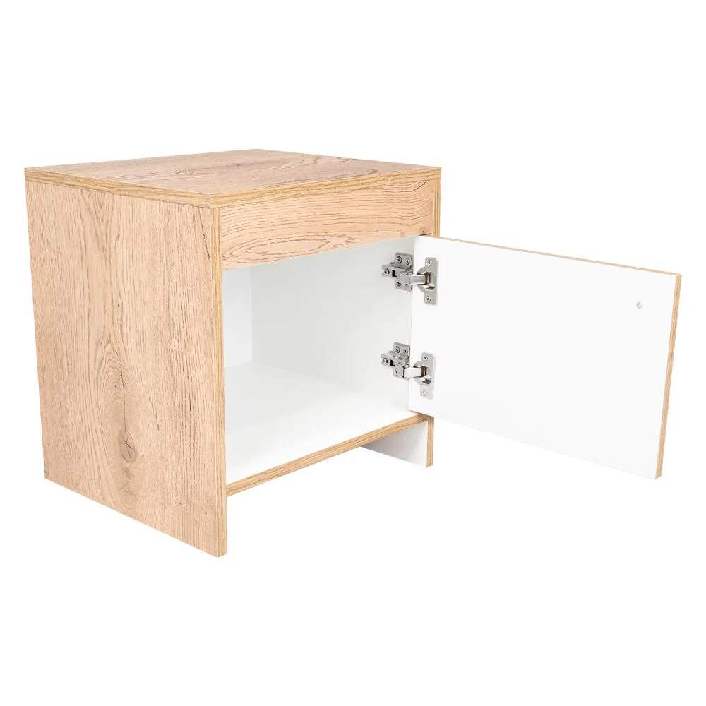 Mesa de Noche Tutto, Macadamia y Blanco, con Cajón Para Guardar Objetos Ideal Para Espacios Reducidos - Image 8