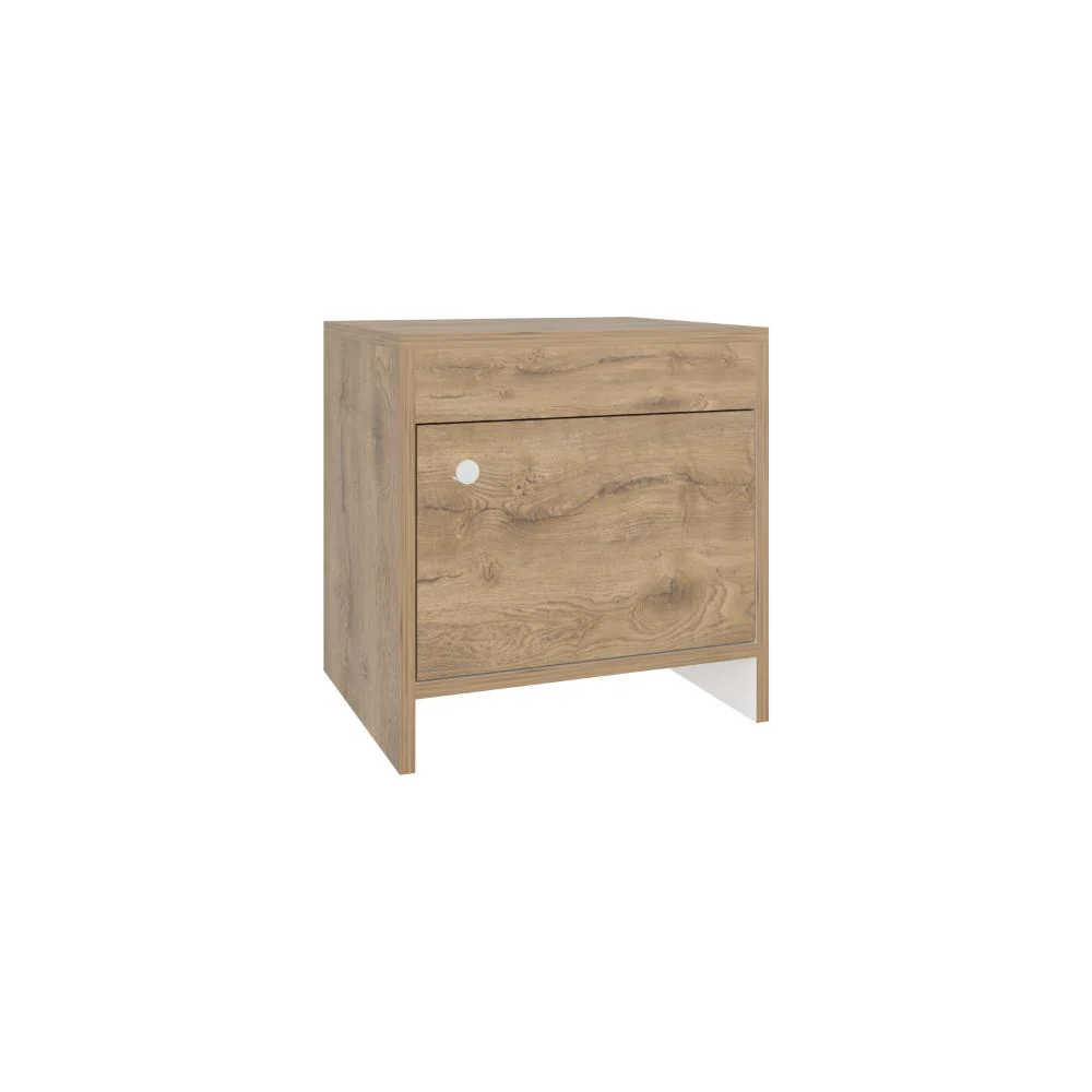 Mesa de Noche Tutto, Macadamia y Blanco Duqueza, con Cajón Para Guardar Objetos Ideal Para Espacios Reducidos - Image 5
