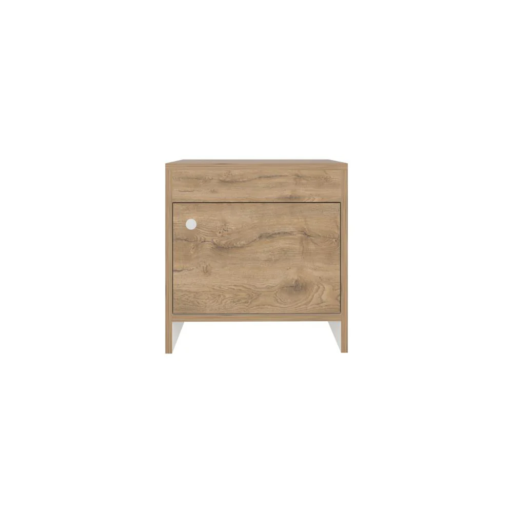 Mesa de Noche Tutto, Macadamia y Blanco Duqueza, con Cajón Para Guardar Objetos Ideal Para Espacios Reducidos - Image 6
