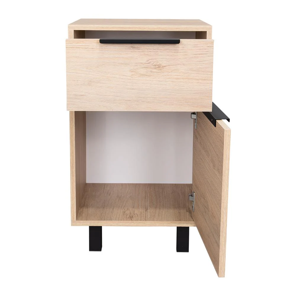 Mesa de Noche Wesley, Beige y Blanco, con Una Puerta y Un Cajón Organizador - Image 10