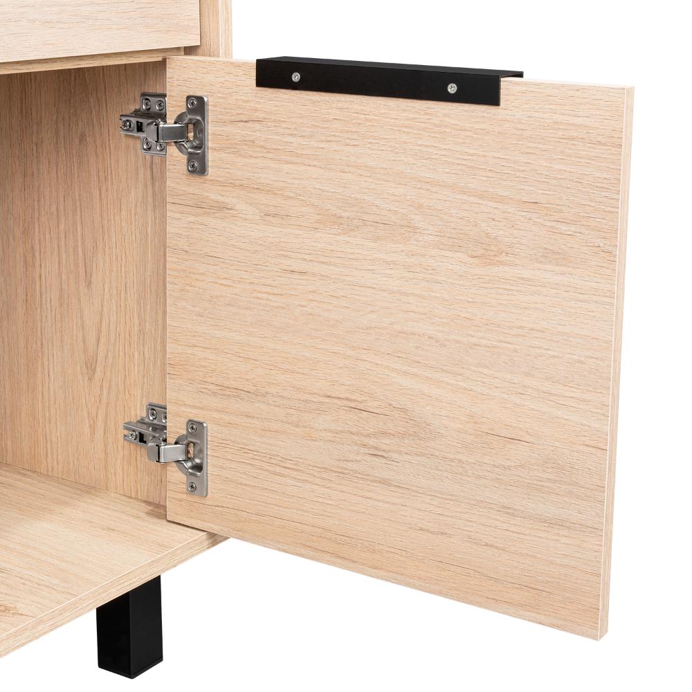 Mesa de Noche Wesley, Beige y Blanco, con Una Puerta y Un Cajón Organizador - Image 11