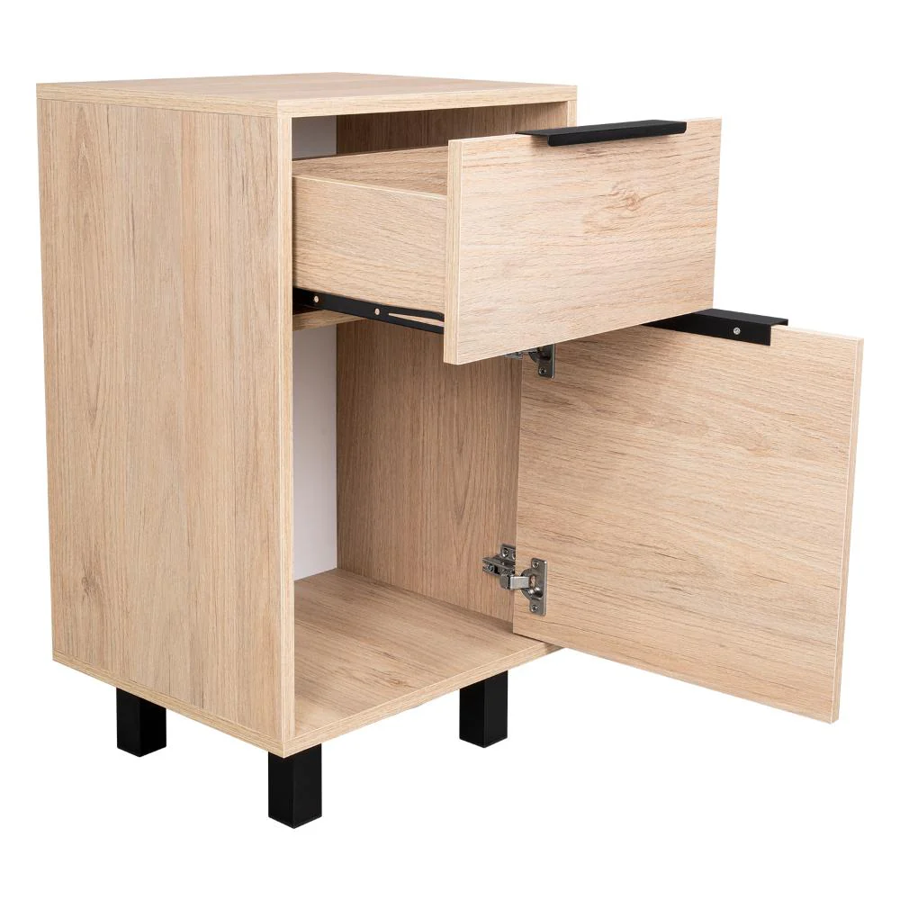 Mesa de Noche Wesley, Beige y Blanco, con Una Puerta y Un Cajón Organizador - Image 8