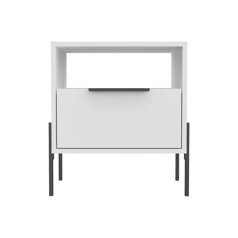 Mesa de Noche Wesley, Blanco Duqueza, Con Un Cajón Deslizable y Entrepaños - Image 6
