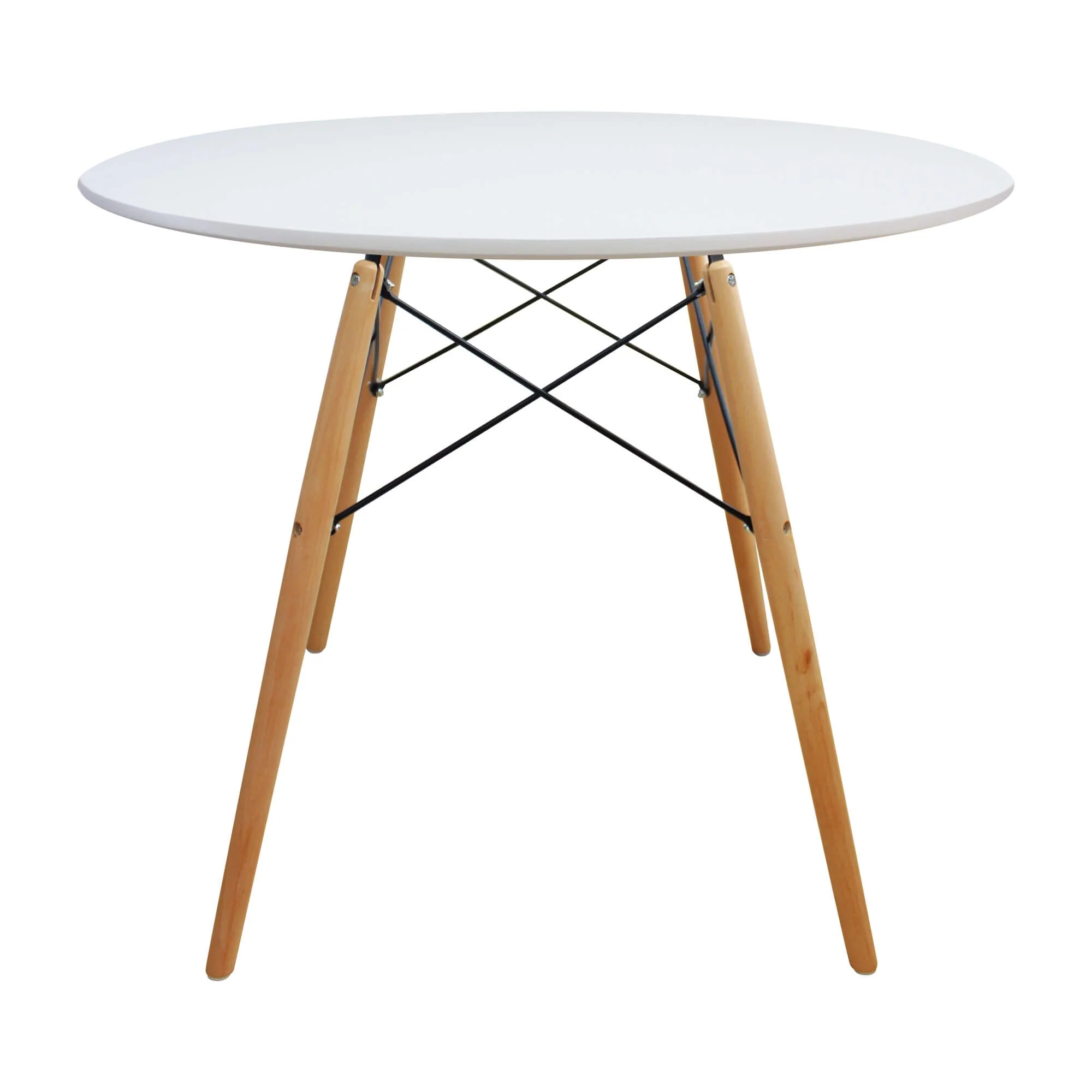 Mesa de comedor DKR tipo Eames redonda tapa de madera