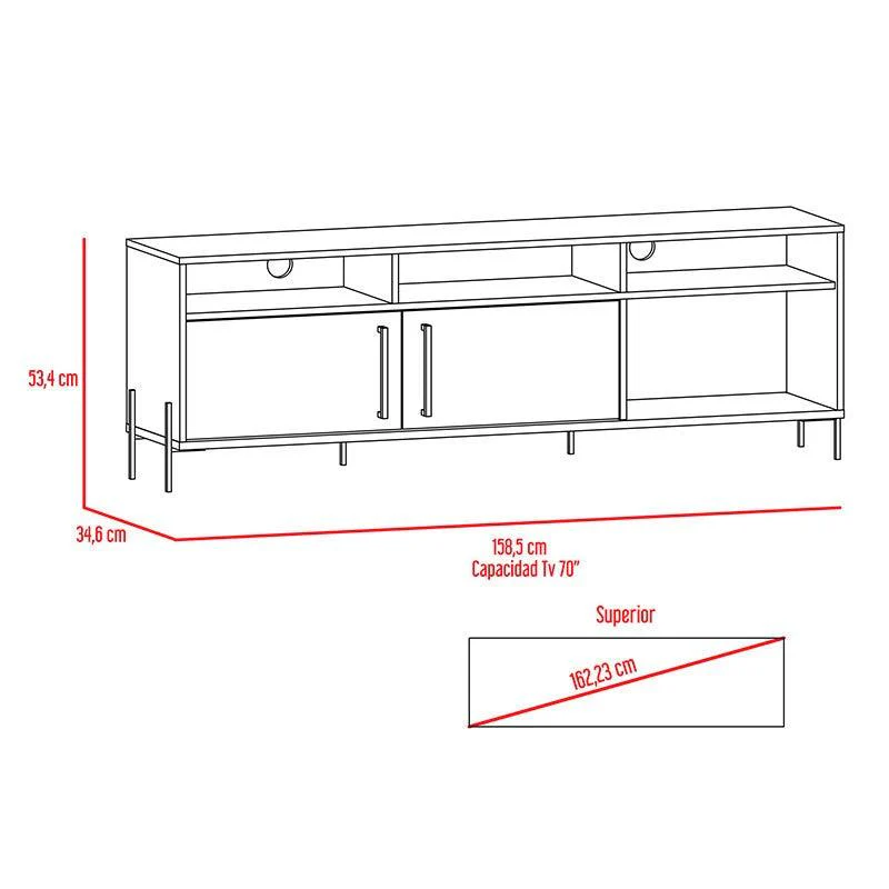Mesa Para Tv Ame, Fresno Europeo, con Espacio Para Televisor de Hasta 65 Pulgadas - Image 7