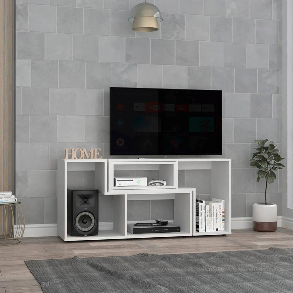 Mesa Para Tv Ascher, Blanco Duqueza, con Espacio Para Televisor de Hasta 50 Pulgadas - Image 2