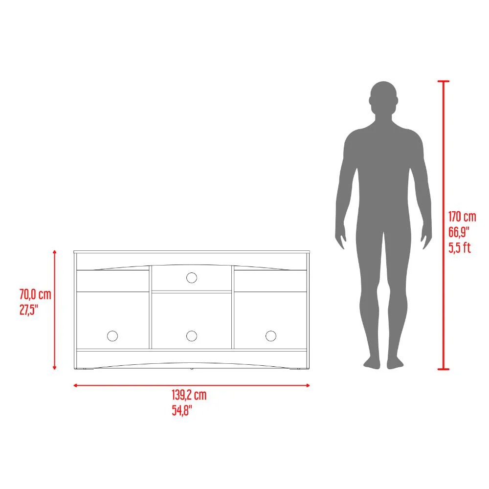 Mesa Para Tv Fiorenzi, Nogal y Wengue, con espacio para TV de 55" - Image 7