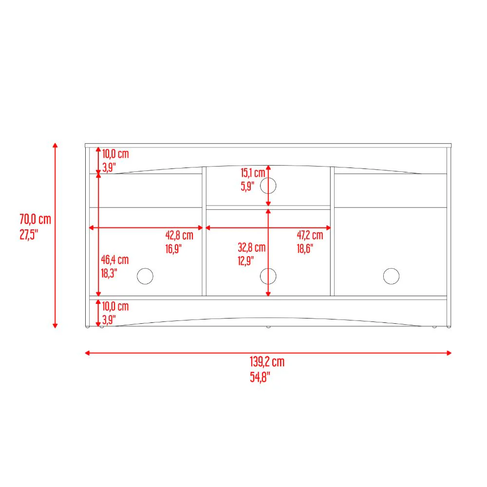 Mesa Para Tv Fiorenzi, Nogal y Wengue, con espacio para TV de 55" - Image 8